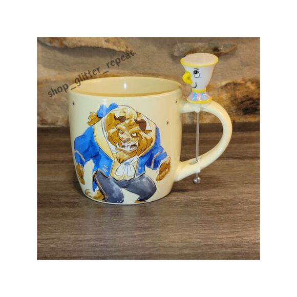 NWT Disney Beauty And The Beast Mug Stirrer with Chip - Picture 1 of 4